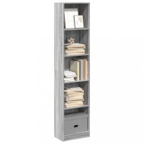 Gossi biblioteca, gri sonoma, 40x24x176 cm, lemn prelucrat