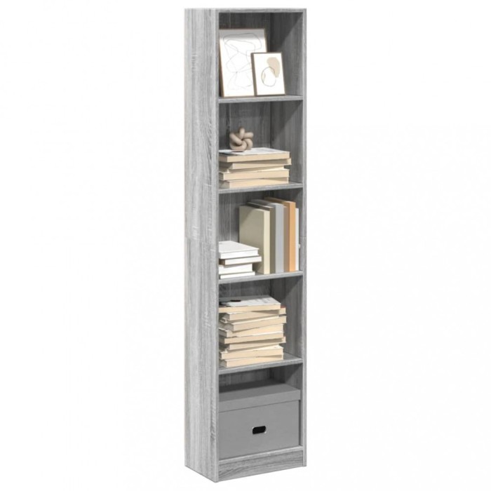 vidaXL Bibliotecă, gri sonoma, 40x24x176 cm, lemn prelucrat 857797