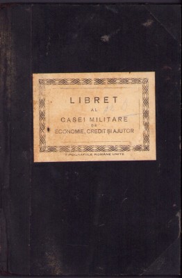 HST A1300 Libret Cassa Militară de Economie Credit și Ajutor 1933 Sibiu foto