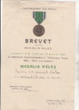 Bnk md Romania - Brevet Medalia Peles - 1933