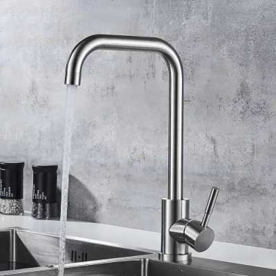 Baterie Bucatarie Monocomanda Pipa Pivotanta Cartus Ceramic Inox Satinat Racorduri Kit Fixare Incluse CF002 ModernLight Concept foto