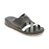 Papuci SHOOZY negri, EV2850, din piele naturala