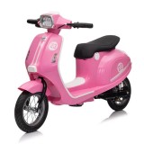 Scuter electric pentru copii, Kinderauto Retro, 350W, 24V 10Ah, roti gonflabile, music player, cadru robust, roz