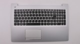 Carcasa superioara cu tastatura palmrest Laptop, Lenovo, Ideapad 510-15ISK Type 80SR, AP10T000550, iluminata, alba, layout US