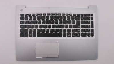 Carcasa superioara cu tastatura palmrest Laptop, Lenovo, Ideapad 510-15IKB Type 80SV, AP10T000550, iluminata, alba, layout US foto
