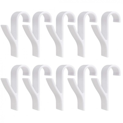 Set 10 suporturi de prosoape si haine, pentru calorifer, plastic, 9.8 cm, alb foto