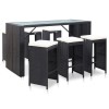 VidaXL Set mobilier bar de grădină cu perne, 7 piese, negru, poliratan 49560