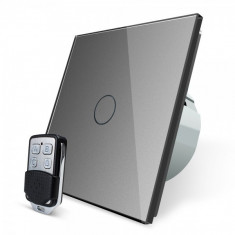 Intrerupator LIVOLO simplu wireless cu touch si telecomanda inclusa gri, VL-C7-C1/701R-15 foto