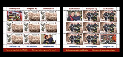 ✅RO 2023 ,LP 2435 ,&amp;quot;Ziua pompierilor &amp;quot; , minicoli de 7 marci + 2 viniete diferite , MNH foto
