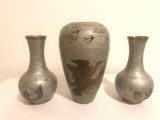 Set vaze din alama cu modele pictat