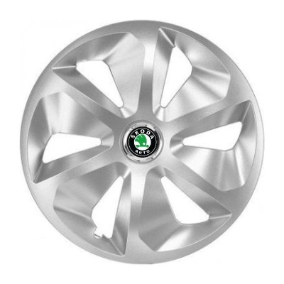 Set 4 Capace Roti Roco Gri R16, pentru Skoda foto
