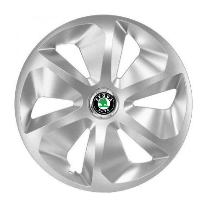 Set 4 Capace Roti Roco Gri R16, pentru Skoda