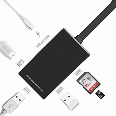 Adaptor C-Type USB 3.0 , 4K HDMI HD, port USB 3.0, slot SD pentru MacBook YC-210 foto