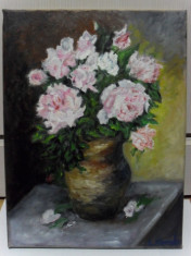 Trandafiri in vaza 3-pictura ulei pe panza foto