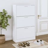 vidaXL Pantofar, alb, 63x24x103 cm, lemn compozit