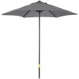 Outsunny Umbrelă de Grădină, &Icirc;nclinabilă cu Orificiu de Ventilație și 6 Brațe, &Oslash;196x204 cm, Gri | Aosom Romania