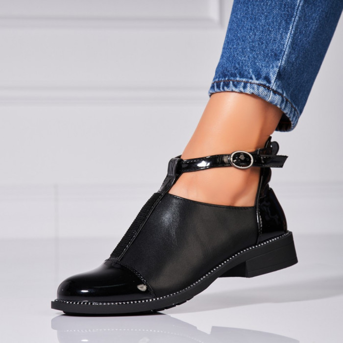 Pantofi dama casual Negri din Piele Ecologica Irys