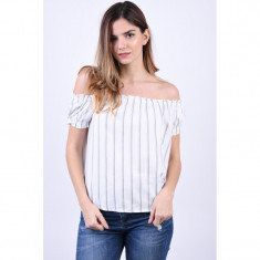 Bluza Fara Umeri Vero Moda Anna Milo Alb foto