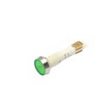 Indicator LED de panou din plastic, 10mm, pini 6.3mm, verde, 12-24V DC, IP67, FL1P-10NJ-4-GREEN
