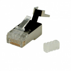 Set 10 buc mufe RJ45 cat 6 ecranate pentru fir solid, Roline 21.17.3063