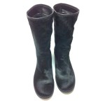 Cizme midi din piele Black Pax Pony
