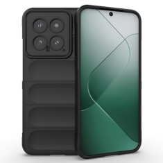 Husa pentru xiaomi 14, antisoc, margini cu striatii, design minimalist, black foto