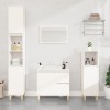 Dulap Baie Alb 65x33x60 cm Lemn Prelucrat cu 2 Sertare si Compartiment - Spatiu Depozitare, Design Flexibil