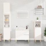 Dulap Baie Alb 65x33x60 cm Lemn Prelucrat cu 2 Sertare si Compartiment - Spatiu Depozitare, Design Flexibil