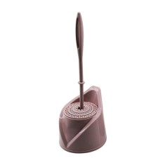 Perie WC cu suport, din plastic, Y440, roz