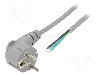 Cablu alimentare AC, 2m, 3 fire, culoare gri, cabluri, CEE 7/7 (E/F) &amp;#351;tecar in unghi, LIAN DUNG -