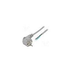 Cablu alimentare AC, 2m, 3 fire, culoare gri, cabluri, CEE 7/7 (E/F) &#351;tecar in unghi, LIAN DUNG -