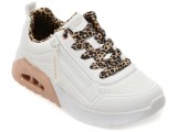 Pantofi sport SKECHERS albi, UNO LITE 2.0, din piele ecologica