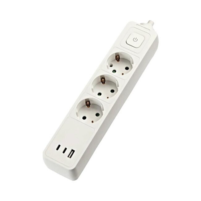 Prelungitor electric 3 prize, 2xUSB C, 1xUSB A, 1.5 m, intrerupator, Gelux