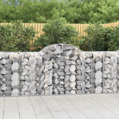 vidaXL Coșuri gabion arcuite 14 buc, 200x50x100/120cm, fier galvanizat foto