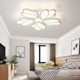 Lustra LED cu telecomanda TULIP, 73W, 5 Petale, lumina Rece/Calda/Neutra, Dimabila, Alb, Alessandro DESIGN