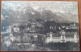 Carte postala, Bucegi , vedere spre muntii Bucegi si hotel Caraiman, 1919