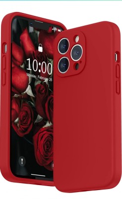 Husa silicon si protectie camera cu microfibra in interior Iphone 13 Pro Rosu foto