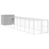 Cusca caine &amp; tarc gri deschis 214x1069x181 cm otel galvanizat GartenMobel Dekor, vidaXL