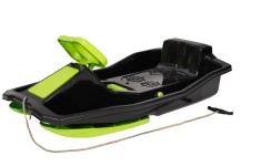 Sanie bob extra LARGE No. 1, Marmat, cu 2 schiuri, volan si frana, negru