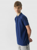 Tricou polo regular unicolor pentru băieți - bleumarin, 4F Sportswear