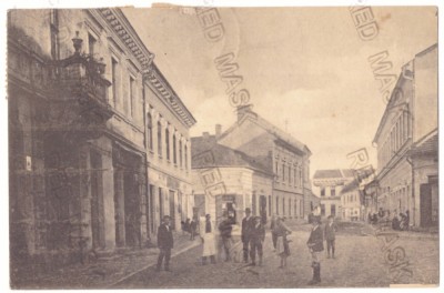 1495 - BRAD, Hunedoara, Street Stores, Romania - old postcard - used - 1922 foto