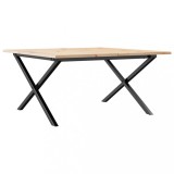Masa de cafea, cadru X, 80x80x45 cm, lemn masiv pin si Otel