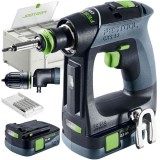 Festool CXS 12 25-Set - Masina de gaurit si insurubat cu 2 acumulatori Li-Ion 12 V 2.5 Ah 30 Nm valiza speciala accesorii