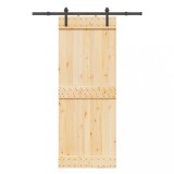 vidaXL Ușă glisantă cu set de feronerie 80x210 cm, lemn masiv de pin