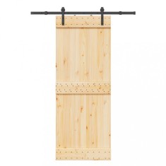 vidaXL Ușă glisantă cu set de feronerie 80x210 cm, lemn masiv de pin 3332653