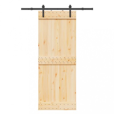 vidaXL Ușă glisantă cu set de feronerie 80x210 cm, lemn masiv de pin 3332653 foto