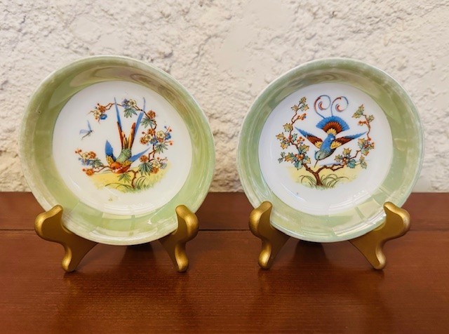 2 BOLURI DIN PORTELAN FIN- MARCAJ PT BAVARIA TIRSCHENREUTH D12,8CM