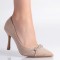 Pantofi dama cu toc Bej din Piele Ecologica intoarsa Ranin, 35