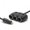 Distribuitor triplu pt. brichetă + 2x USB - negru