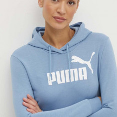 Puma bluză femei, culoarea violet, cu glugă, imprimeu, 586797